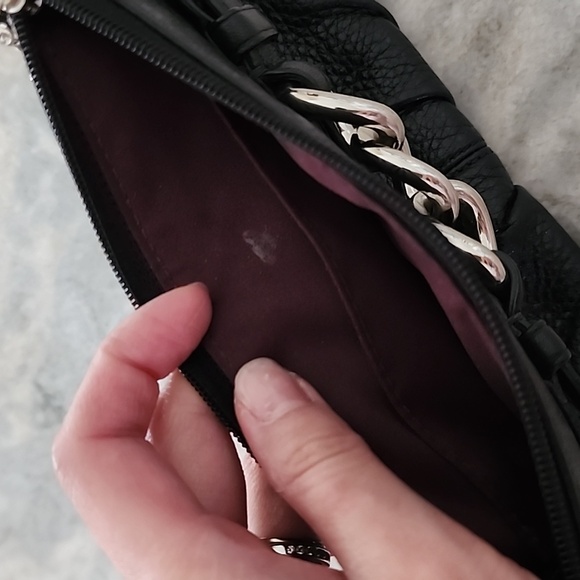 Coach Madison Black Pebbled Leather Chain link Small bag wristlet - Picture 6 of 6